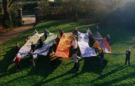 Children with the Banners at Beaford